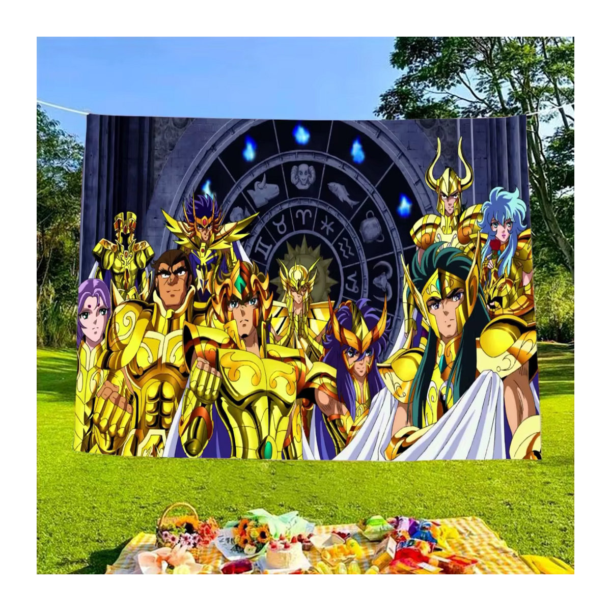 BANDAI Saint Seiya Geburtstag Party Banner Hintergrund, mehrfarbig, B: 120 cm, H: 70 cm - Bild 5