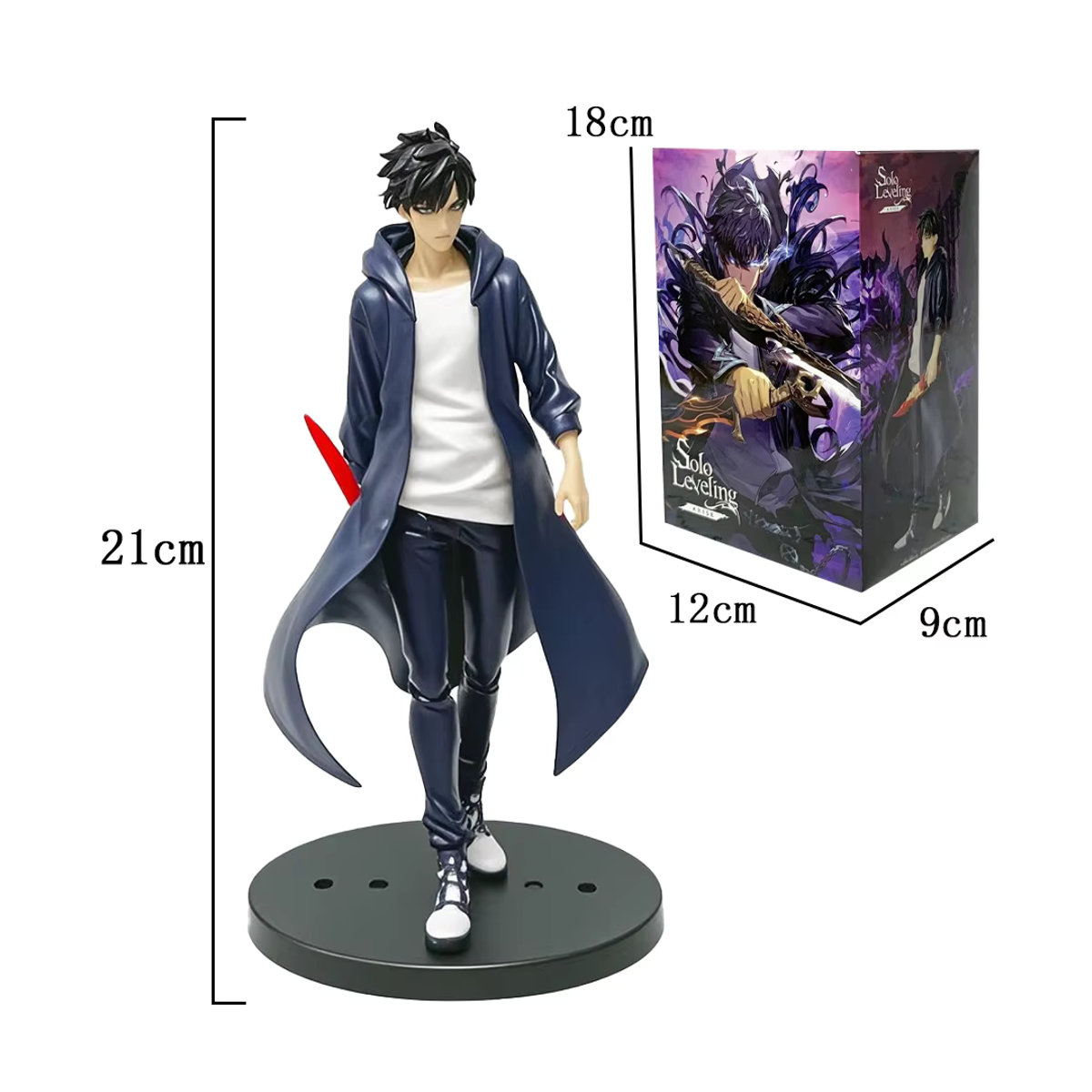 Bandai Solo Leveling Sung Jinwoo Actionfigur in Schwarz, PVC Sammelmodellfigur, Höhe: 21 cm - Bild 2