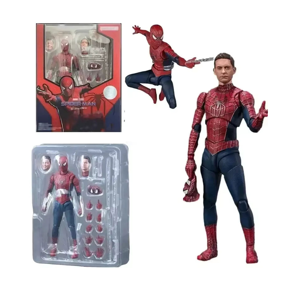 Bandai Spiderman 3 Tobey Maguire Actionfigur aus Kunststoff in Rot als Sammlerstück und Dekoration - Bild 5