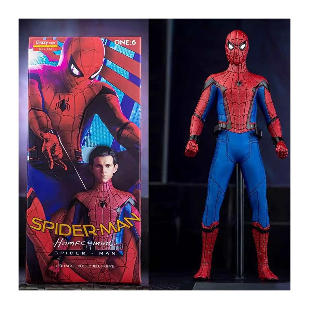 Bandai Spiderman Actionfigur aus Kunststoff, bewegliche PVC-Statue für Sammler und Dekoration, Höhe: 28 cm, mehrfarbig - Bild 2