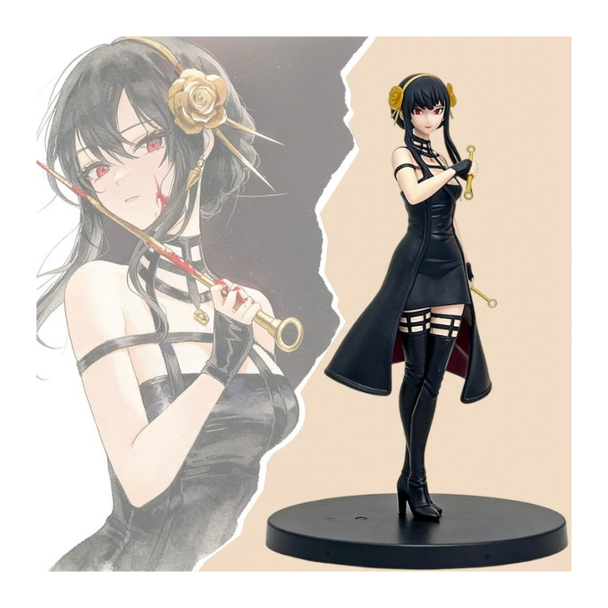 Bandai SPY×FAMILY Yor Forger Actionfigur aus PVC in Schwarz, Höhe: 16 cm - Bild 1