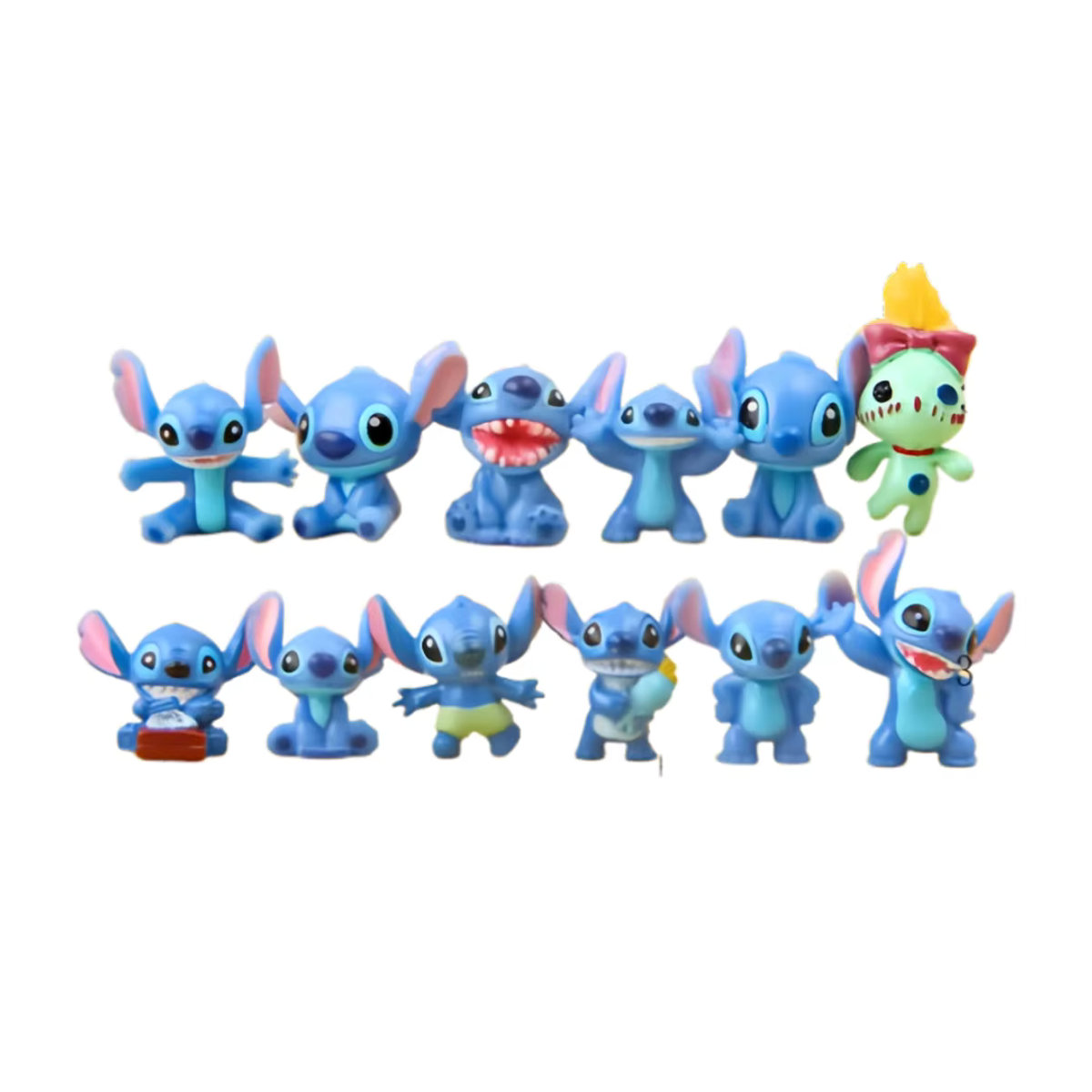 Bandai Stitch Anime Figuren Set aus Kunststoff, blaue Mini Charakter Modelle als Desktop Ornament und Spielzeug für Kinder - Bild 2