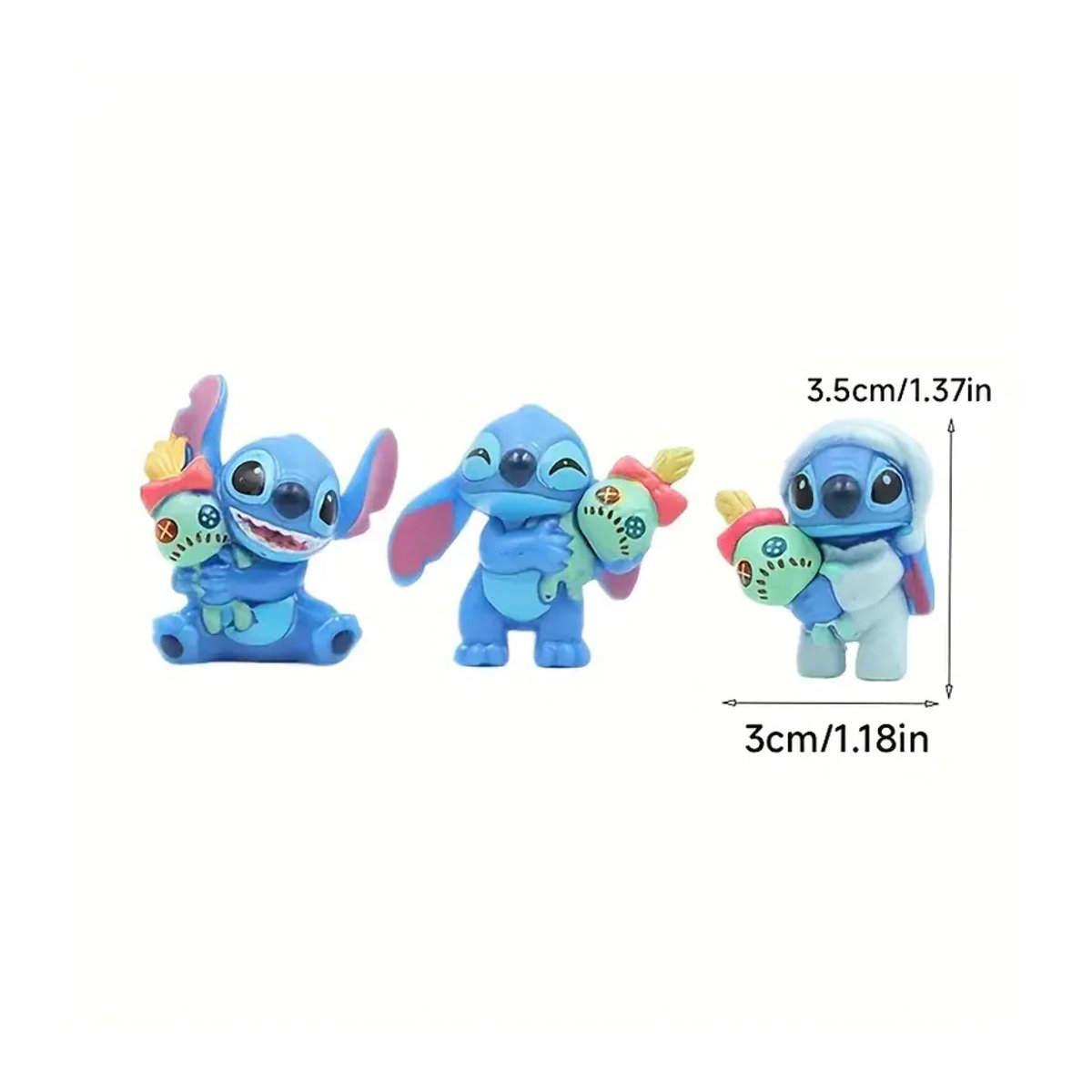Bandai Stitch Anime PVC Figuren Set, 6 Stück bunte Cartoon Charakter Sammelfiguren aus Kunststoff zur Desktop Dekoration - Bild 3