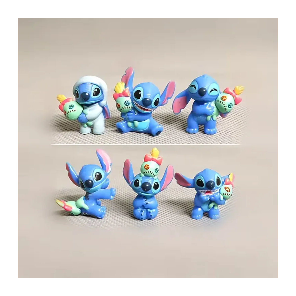Bandai Stitch Anime PVC Figuren Set, 6 Stück bunte Cartoon Charakter Sammelfiguren aus Kunststoff zur Desktop Dekoration - Bild 4