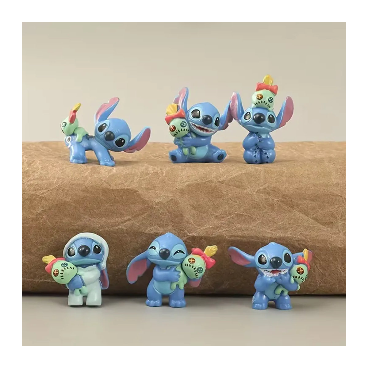 Bandai Stitch Anime PVC Figuren Set, 6 Stück bunte Cartoon Charakter Sammelfiguren aus Kunststoff zur Desktop Dekoration - Bild 5