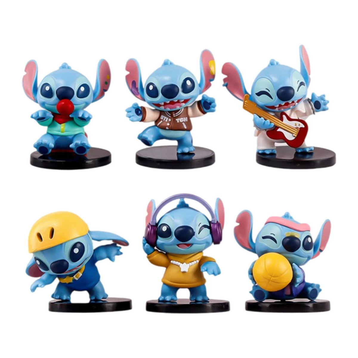 Bandai Stitch Rock Musik Anime Figur aus PVC als mehrfarbige Desktop Dekoration - Bild 1
