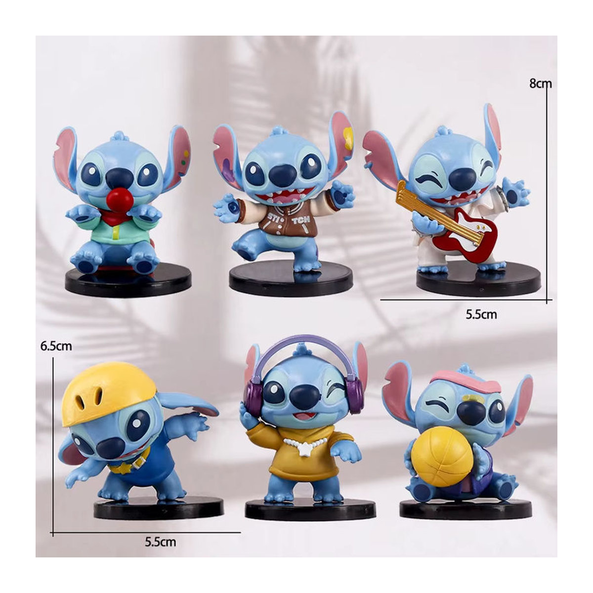 Bandai Stitch Rock Musik Anime Figur aus PVC als mehrfarbige Desktop Dekoration - Bild 2