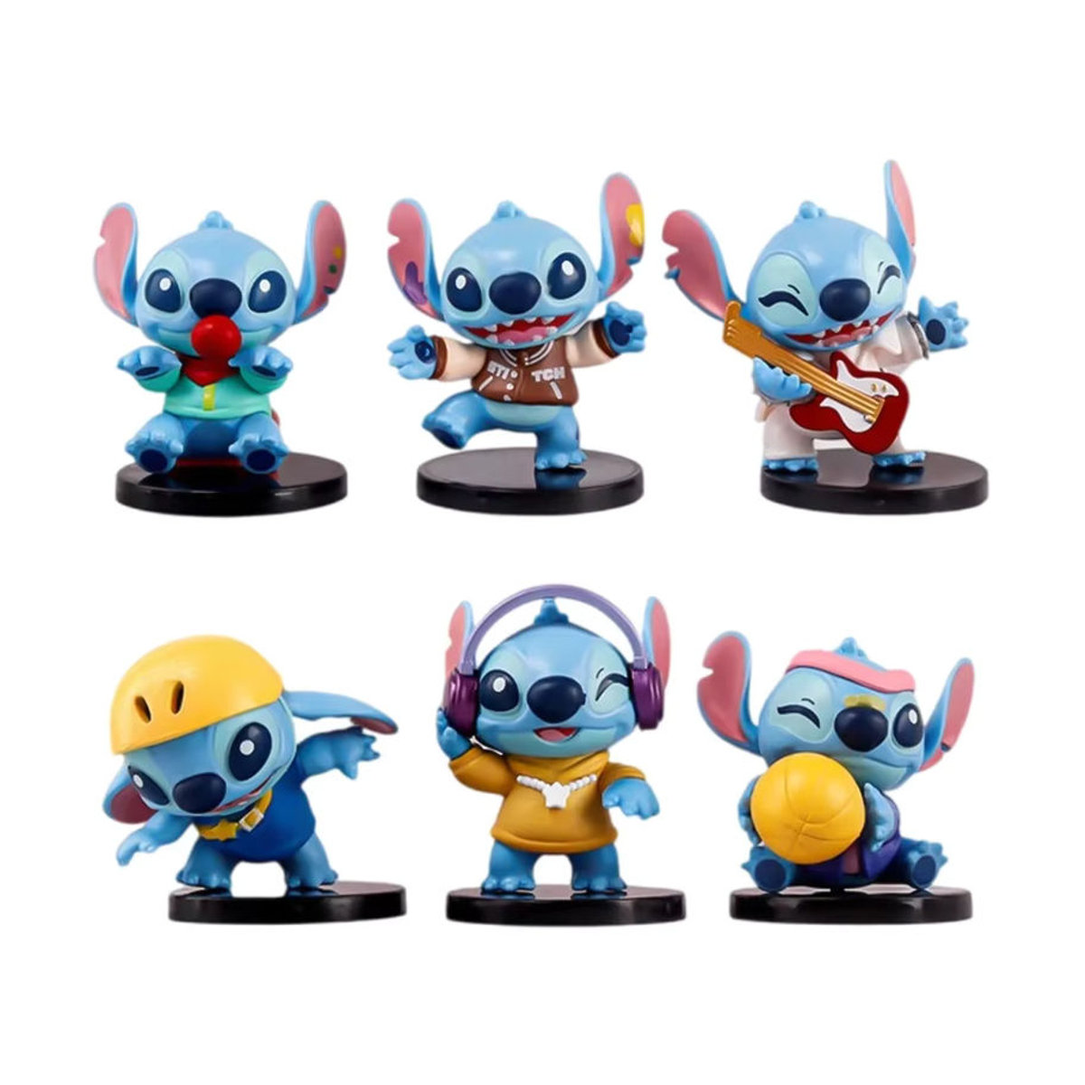 Bandai Stitch Rock Musik Anime Figur aus PVC als mehrfarbige Desktop Dekoration - Bild 4