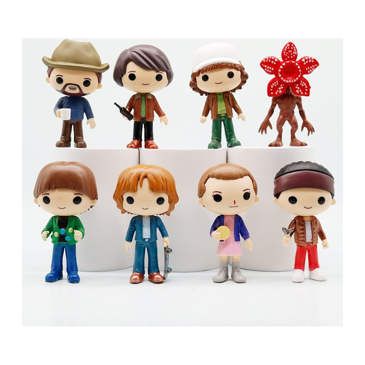 Bandai Stranger Actionfiguren Eleven Dustin Barb Steve Demogorgon aus Kunststoff, mehrfarbig, Desktop-Dekoration - Bild 1