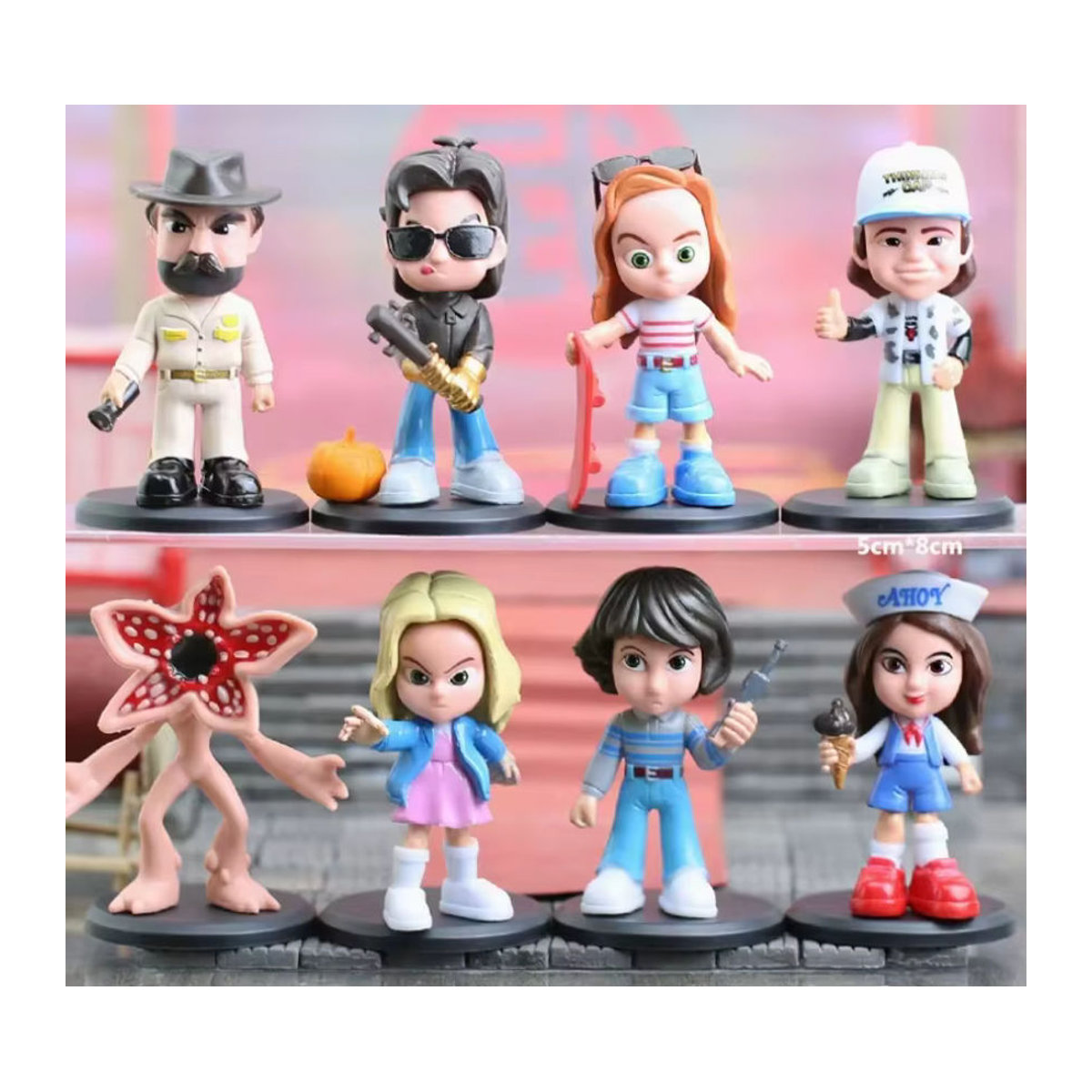 Bandai Stranger Things Actionfiguren-Set aus Kunststoff, mehrfarbig, 6 Stück als Sammlerfiguren und Desktop-Dekoration - Bild 4