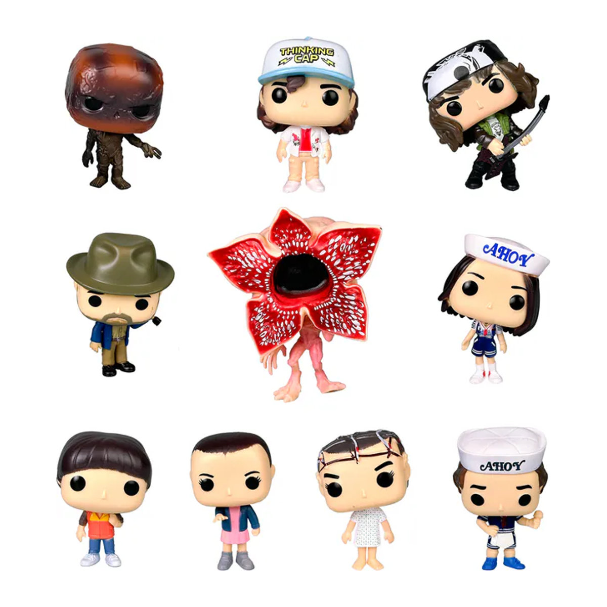 Bandai Stranger Things Figuren-Sammlung Eleven, Max, Steve und Ahoy als mehrfarbige Vinylmodelle aus Kunststoff, Höhe: 10 cm - Bild 1