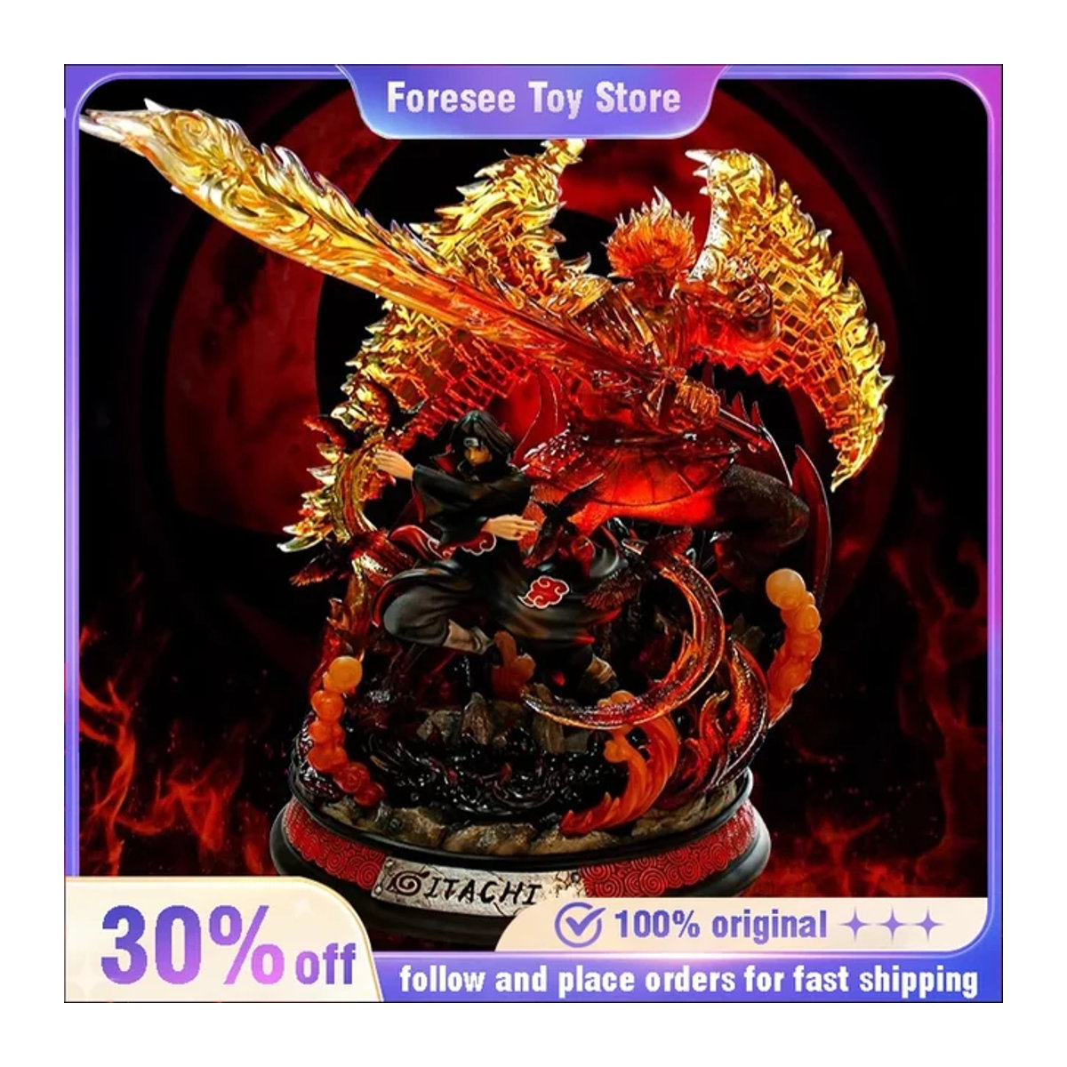 Bandai Susanoo Uchiha Itachi Figur mit Lichteffekt, mehrfarbige Sammlerstatue aus Kunstharz, Höhe: 36 cm - Bild 1