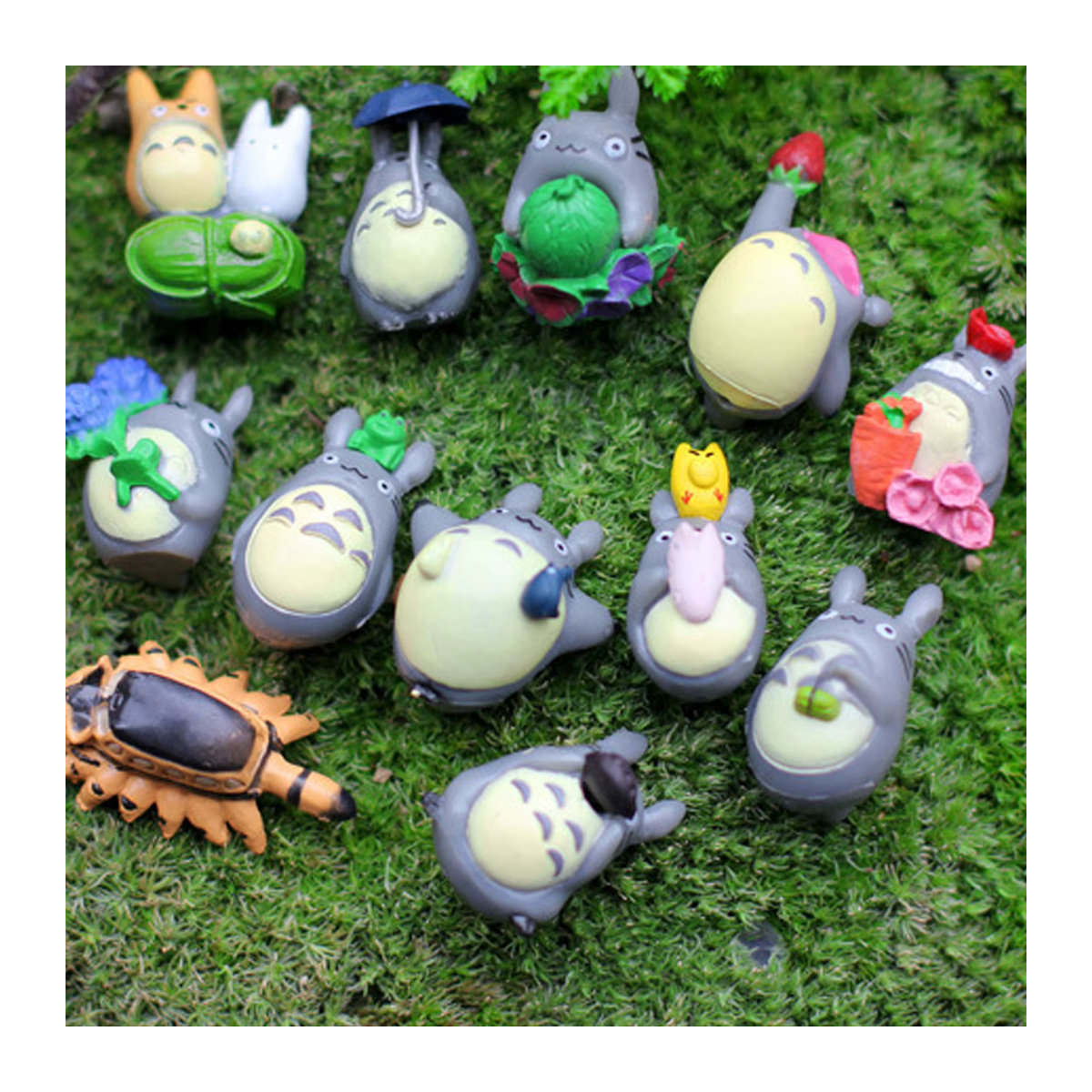 Bandai Totoro Anime Figuren Set aus Kunststoff, Mehrfarbige Mini Statuen für Sammler und Kinder als Zimmer Ornamente - Bild 2