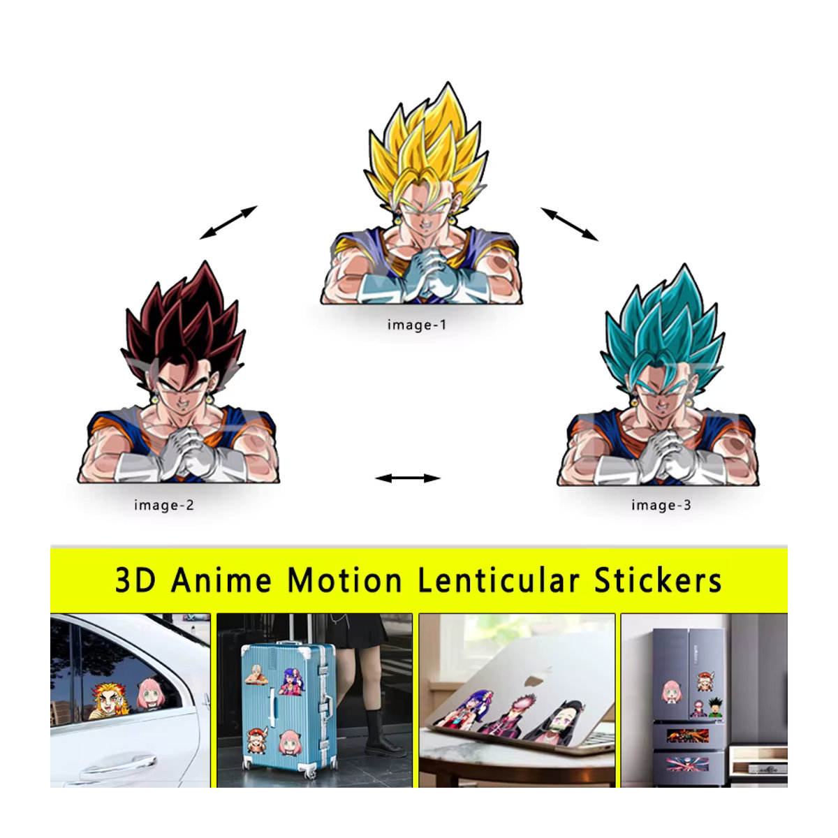 Bandai Vegetto Dragon Ball Z 3D-Anime-Motion-Aufkleber, mehrfarbig, aus Kunststoff - Bild 2