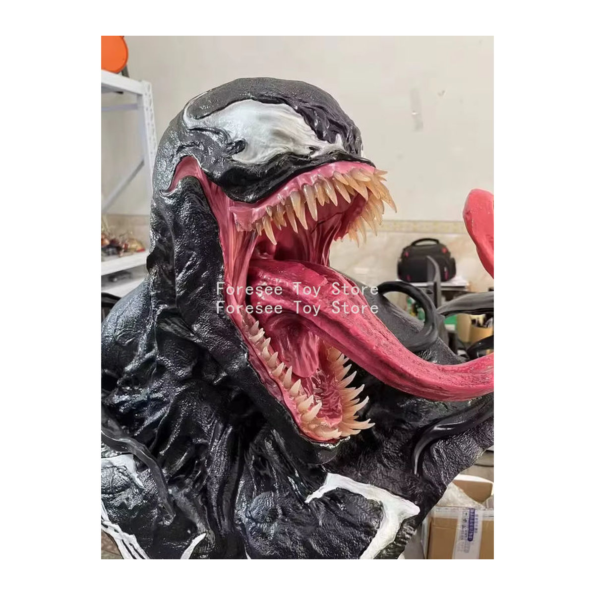 Bandai Venom Büste Figur in Schwarz, 80 cm Kunstharz Dekoration für dein Desktop-Ornament - Bild 2