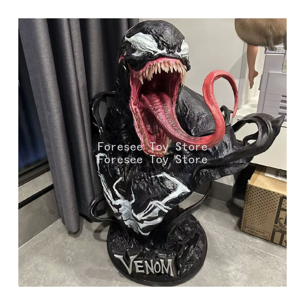 Bandai Venom Büste Figur in Schwarz, 80 cm Kunstharz Dekoration für dein Desktop-Ornament - Bild 3