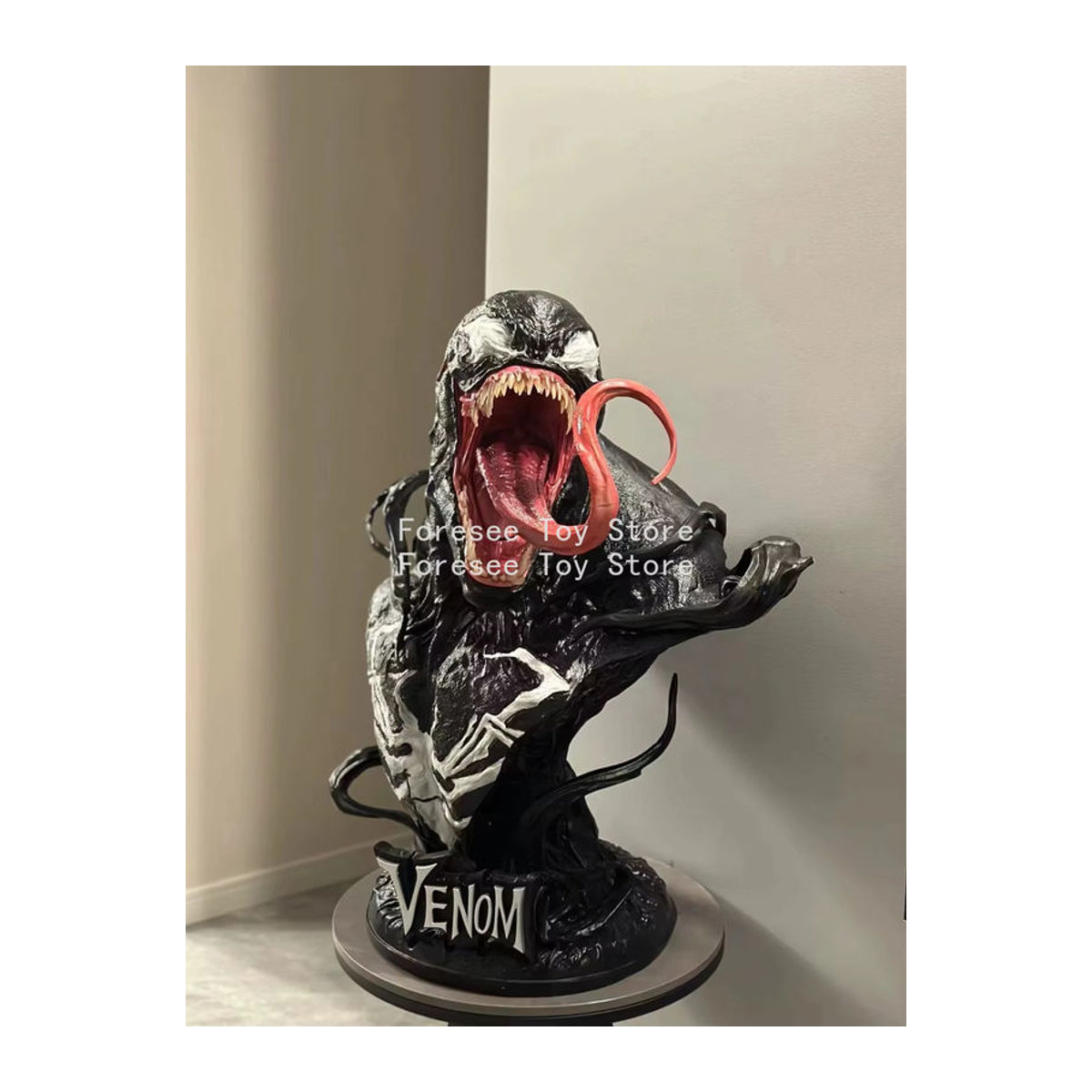 Bandai Venom Büste Figur in Schwarz, 80 cm Kunstharz Dekoration für dein Desktop-Ornament - Bild 5