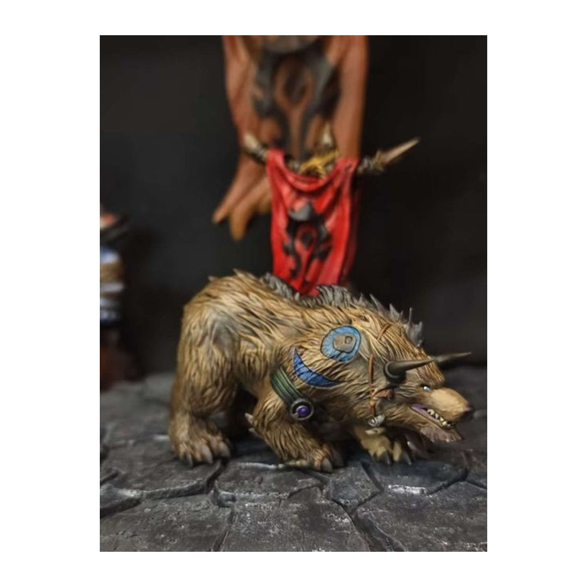 Bandai World of Warcraft Modell Nachtelf Dryad Bär Bemalte Spielfigur in Weiß und Braun - Bild 1