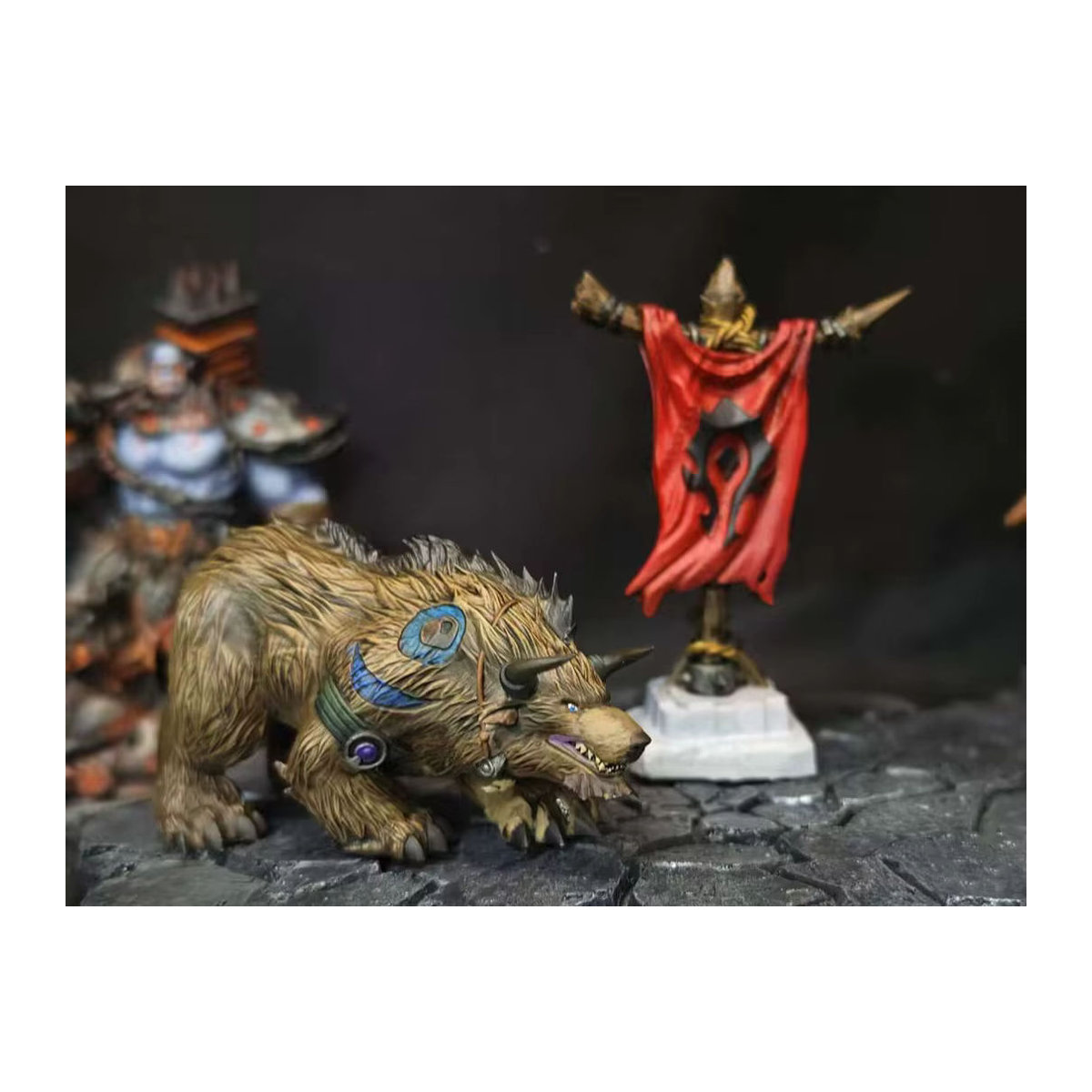 Bandai World of Warcraft Modell Nachtelf Dryad Bär Bemalte Spielfigur in Weiß und Braun - Bild 3