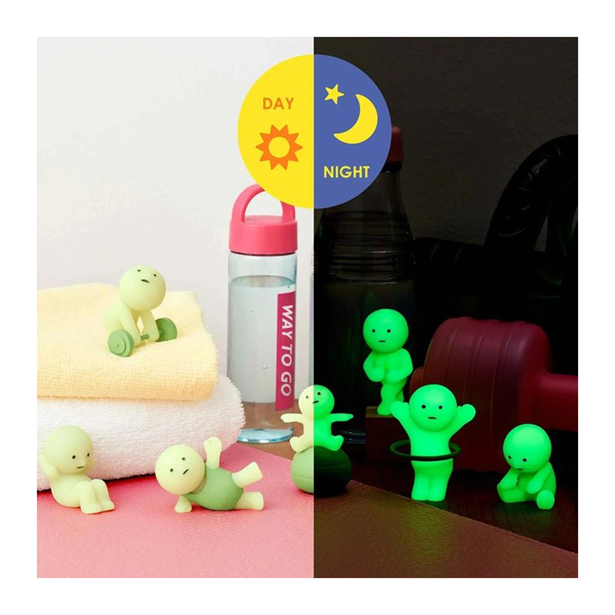 Bandai Yoga-Schlafzimmer-Serie Blindbox Actionfiguren Grün Nachtleuchtend Modellspielzeug aus Kunststoff - Bild 1