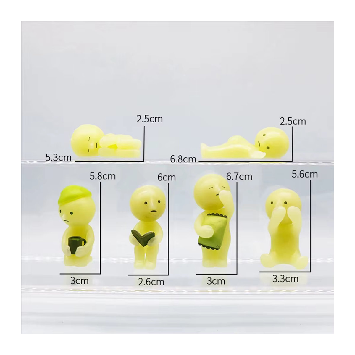 Bandai Yoga-Schlafzimmer-Serie Blindbox Actionfiguren Grün Nachtleuchtend Modellspielzeug aus Kunststoff - Bild 2
