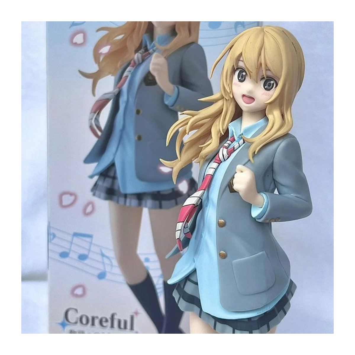 Bandai Your Lie in April Anime Kaori Miyazono Actionfigur in mehrfarbiger karierter Schuluniform als Sammlermodell Ornament - Bild 1