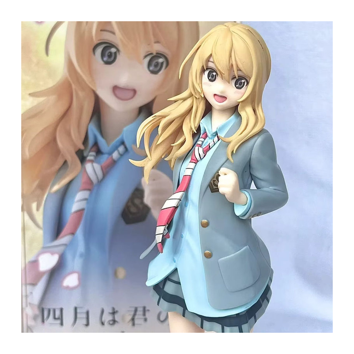 Bandai Your Lie in April Anime Kaori Miyazono Actionfigur in mehrfarbiger karierter Schuluniform als Sammlermodell Ornament - Bild 2