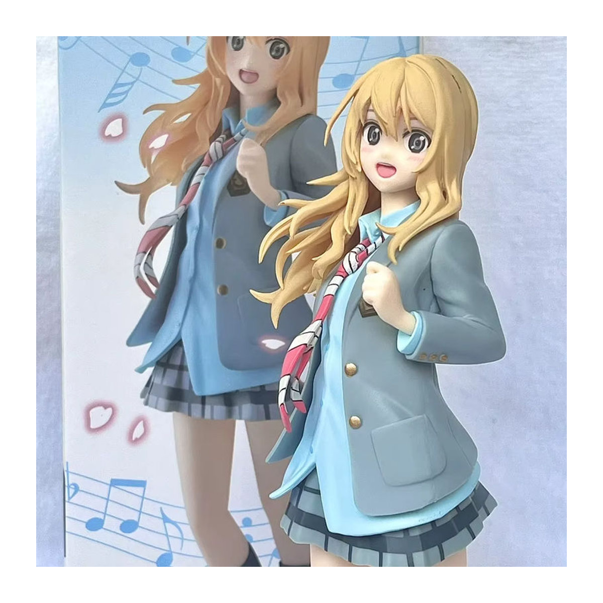 Bandai Your Lie in April Anime Kaori Miyazono Actionfigur in mehrfarbiger karierter Schuluniform als Sammlermodell Ornament - Bild 3