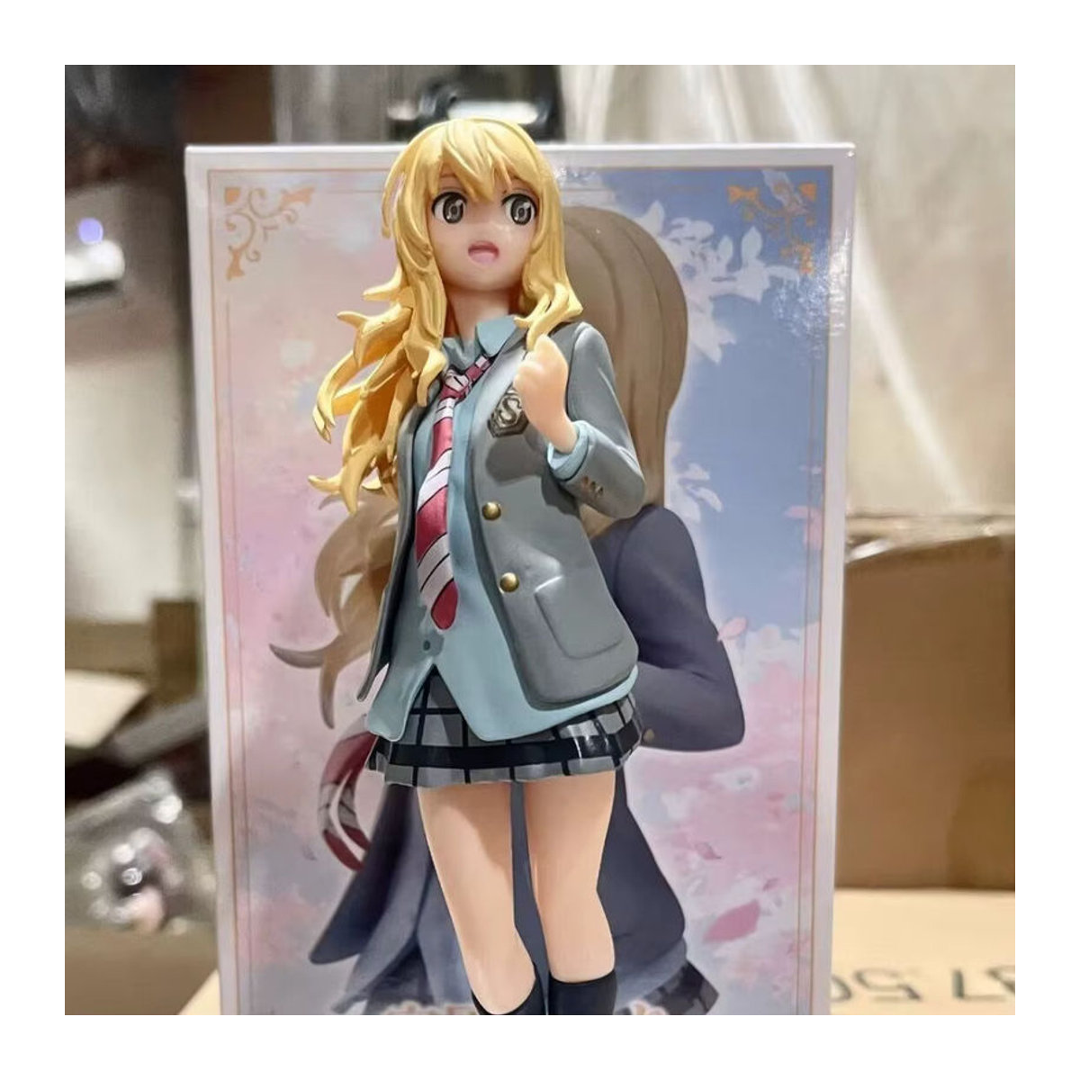 Bandai Your Lie in April Anime Kaori Miyazono Actionfigur in mehrfarbiger karierter Schuluniform als Sammlermodell Ornament - Bild 5