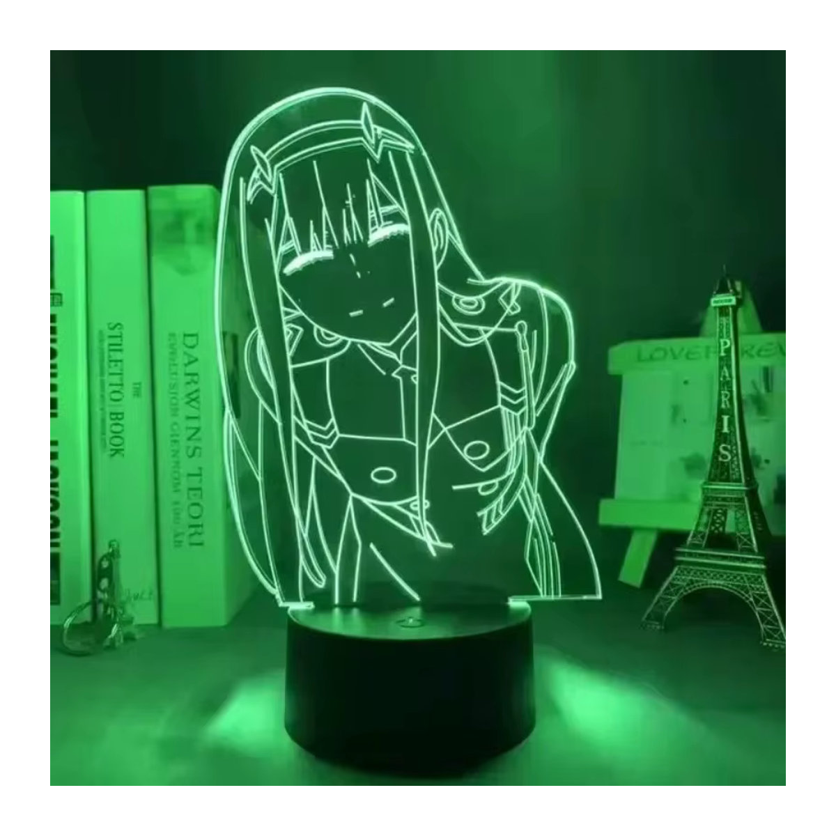 Bandai Zero Two Anime 3D LED Nachtlicht aus Acryl mit Farbwechsel als Schreibtischlampe in Bunt - Bild 5