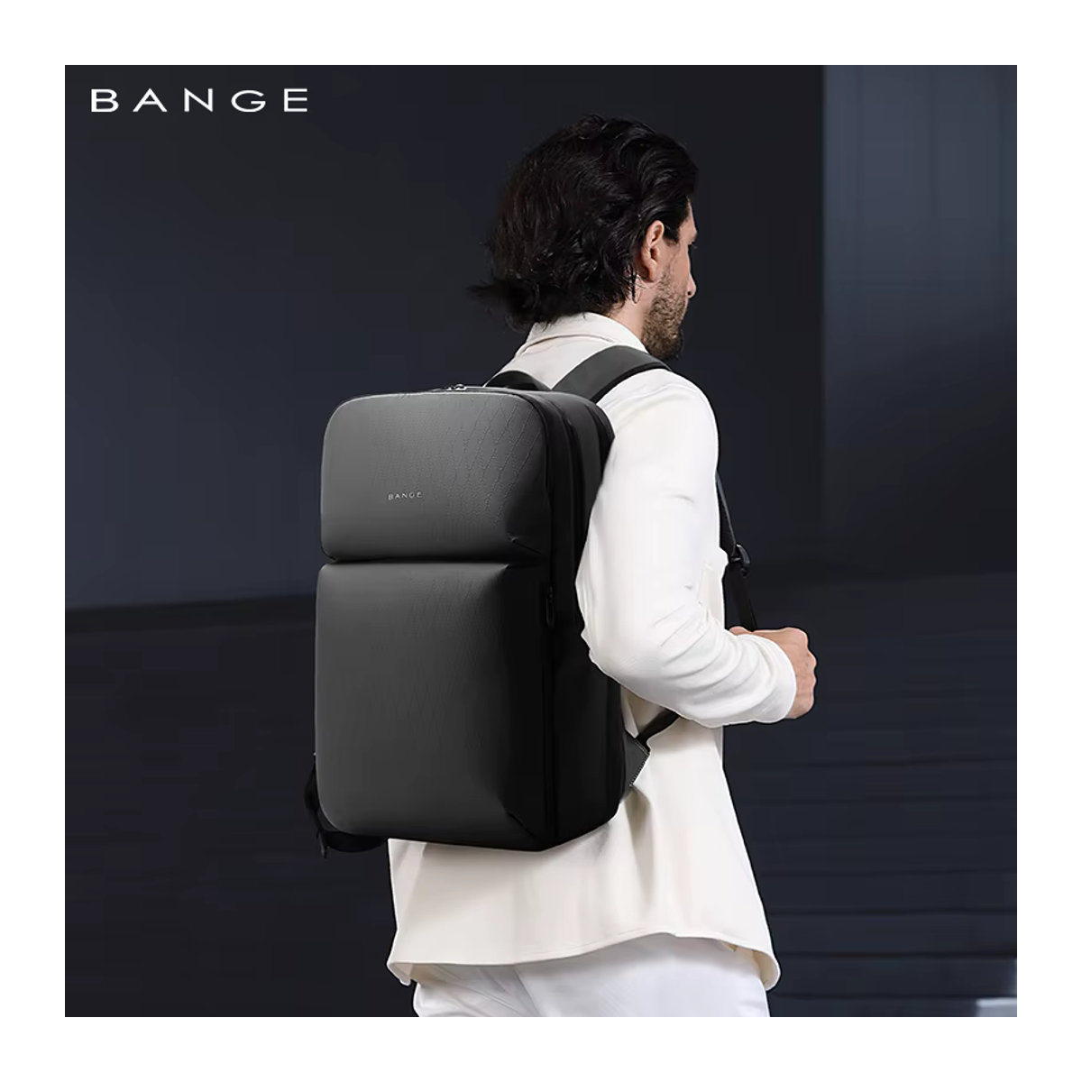 BANGE Intelligenter wasserdichter Reiserucksack in Schwarz, moderner Business-Handgepäckrucksack mit großem Fassungsvermögen für 16-Zoll-Laptops - Bild 6