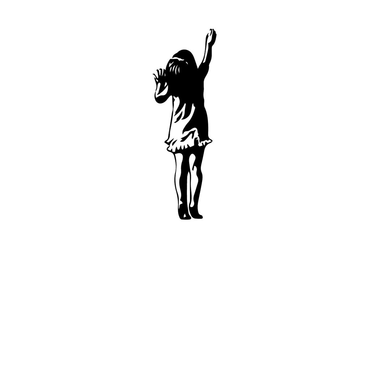 Banksy Street Art Graffiti Wandaufkleber Mädchen Motiv in Schwarz aus Kunststoff zur Dekoration von Kinderzimmern und Wohnräumen - Bild 3