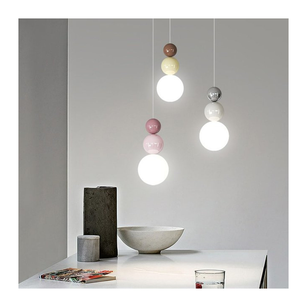 BANMENG Pendelleuchte Modern Skandinavisch LED in Beige - Bild 1