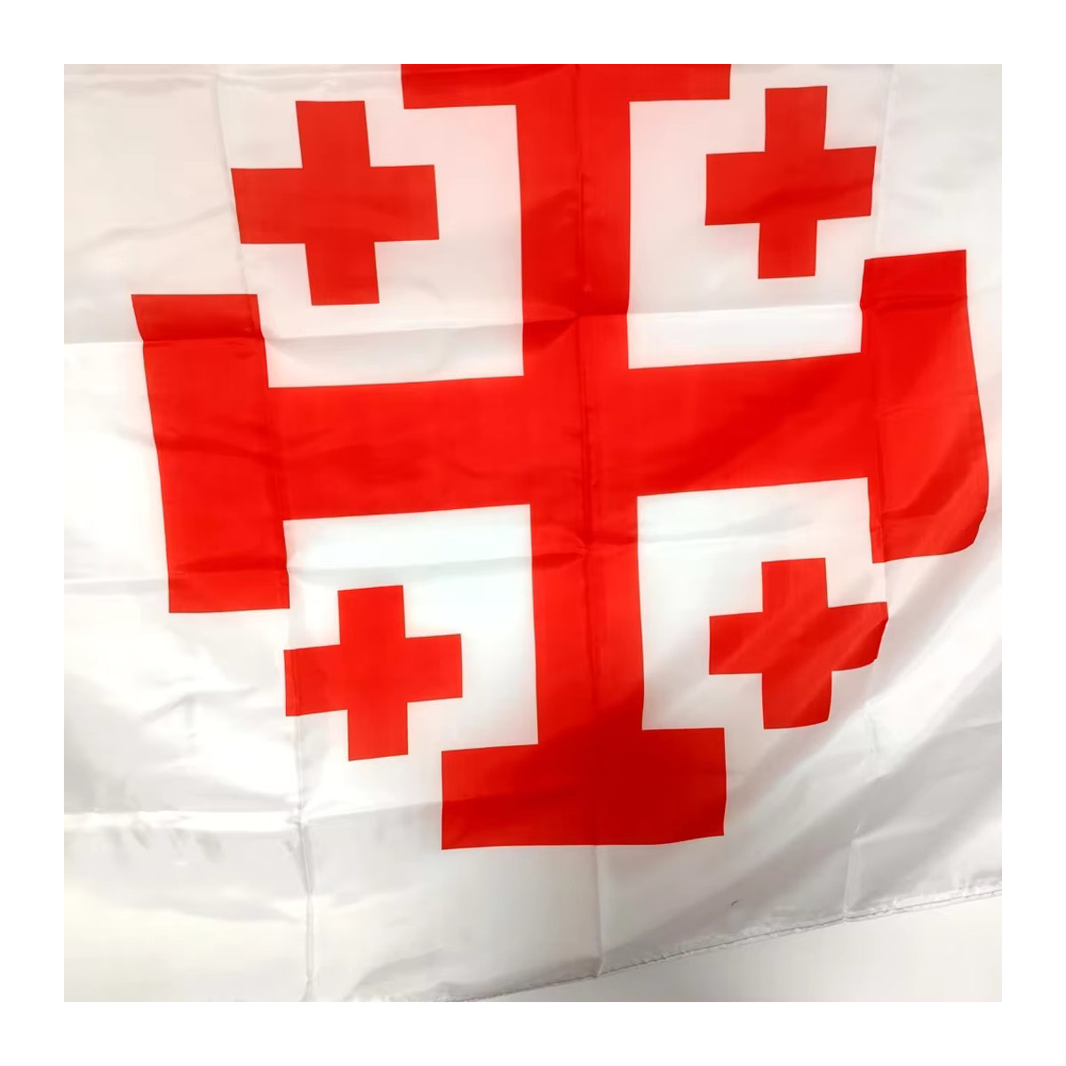 Banner mit Jerusalem-Kreuz-Flagge in Weiß für Innen- und Außendekoration, B x H: 90 x 150 cm - Bild 2