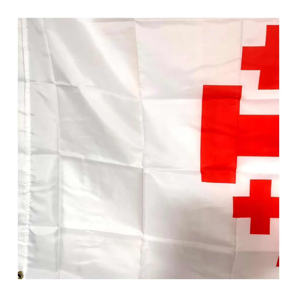 Banner mit Jerusalem-Kreuz-Flagge in Weiß für Innen- und Außendekoration, B x H: 90 x 150 cm - Bild 3