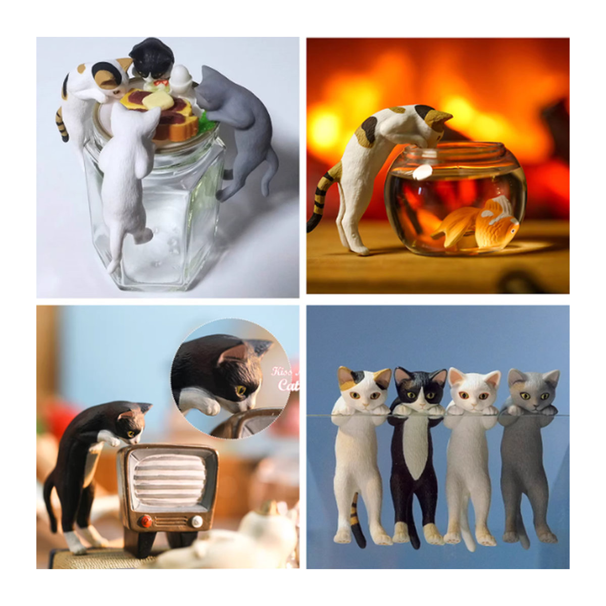 Banpresto Goldfisch Katze Blind Box Action Figur mit floralem Design in Schwarz und Mehrfarbig - Bild 1