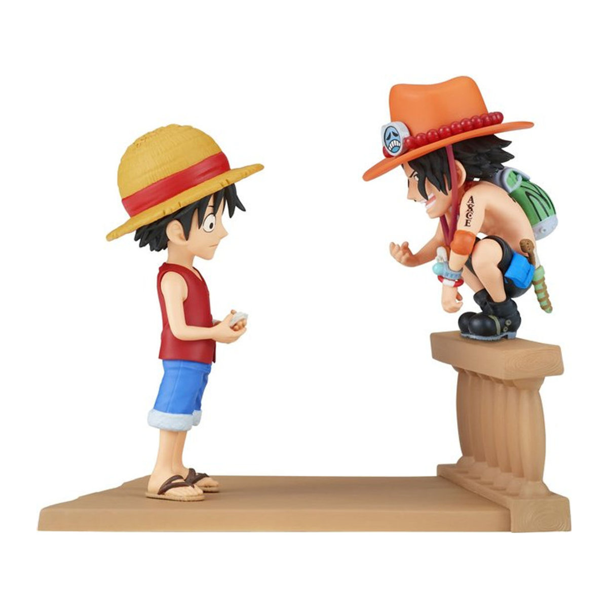 Banpresto One Piece Log Story Monkey D. Luffy und Portgas D. Ace Sammlerfigur mehrfarbig aus Kunststoff - Bild 1