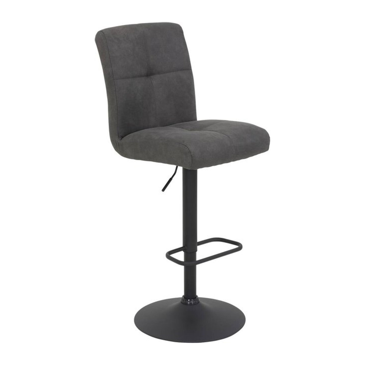 Barhocker HARPER aus Microfaser in Anthrazit, B/H/T: 44 x 102 x 57 cm - Bild 2