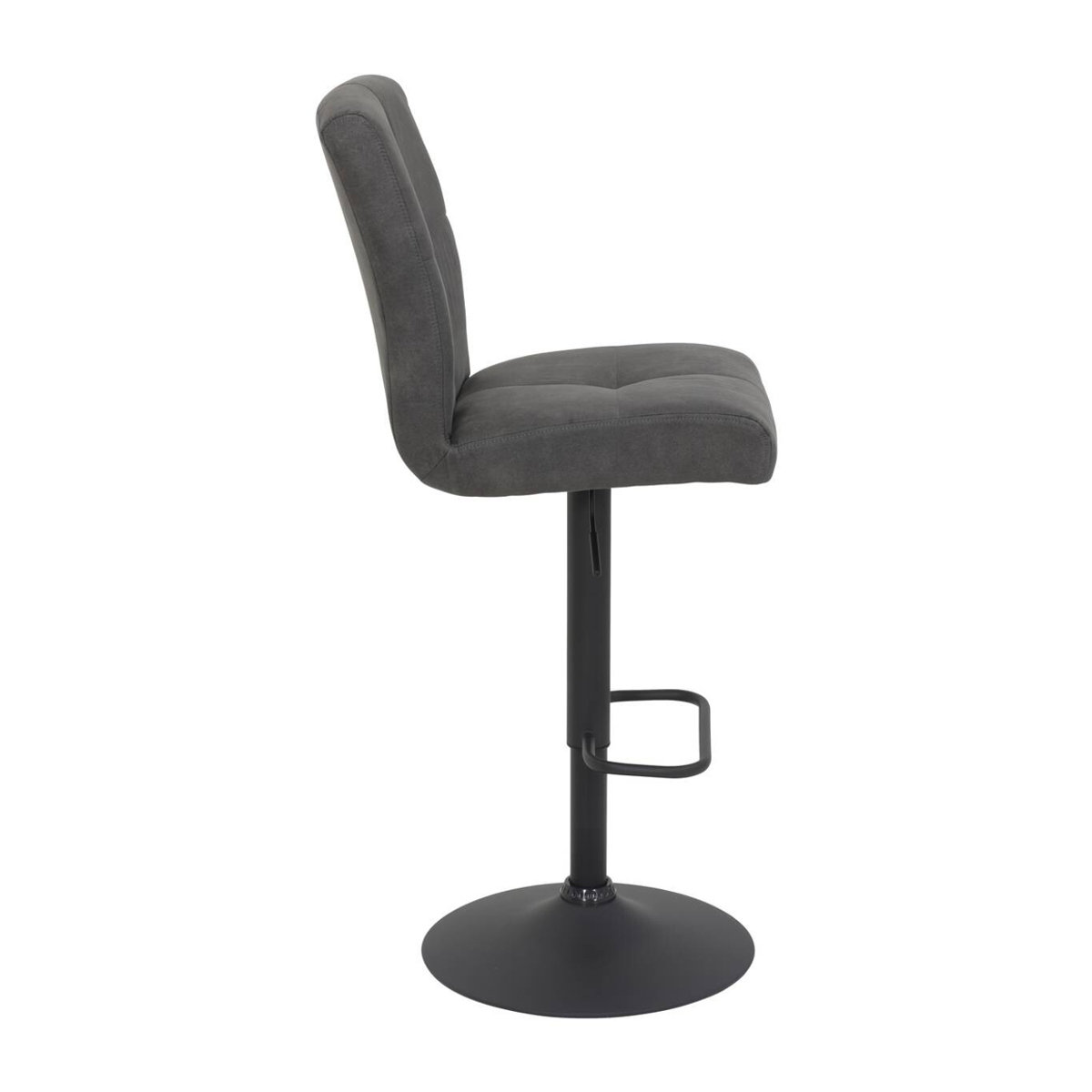 Barhocker HARPER aus Microfaser in Anthrazit, B/H/T: 44 x 102 x 57 cm - Bild 3