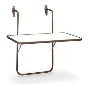 Barths Boy Balkontisch aus Kunststoff und Metall in Braun, B/T/H: 60 x 40 x 65 cm