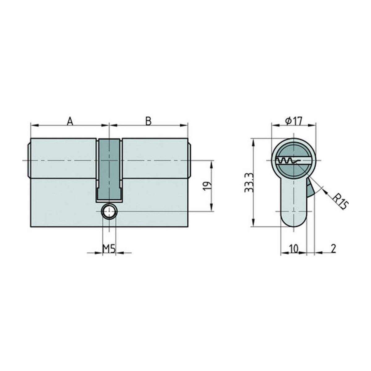 BASI Profil-Doppelzylinder BM5201-2035-0040 in Silber, Maße: 50/65 mm - Bild 2