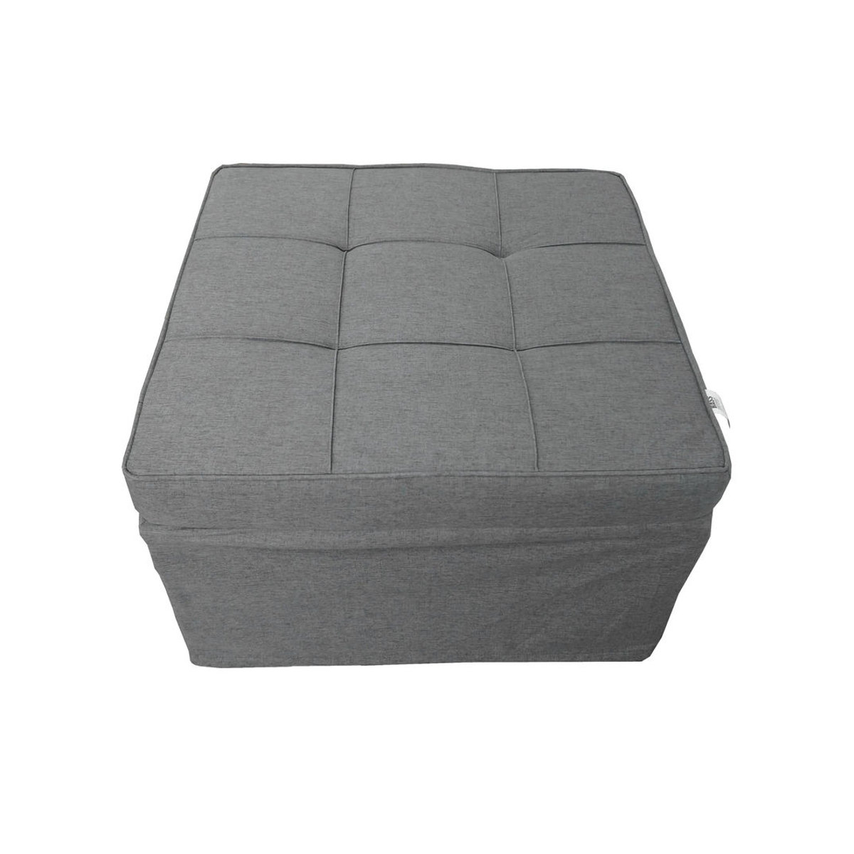 Bass Polska Ausklappbarer 2-in-1 Hocker in Grau mit Stoffbezug und Metallgestell - Bild 5