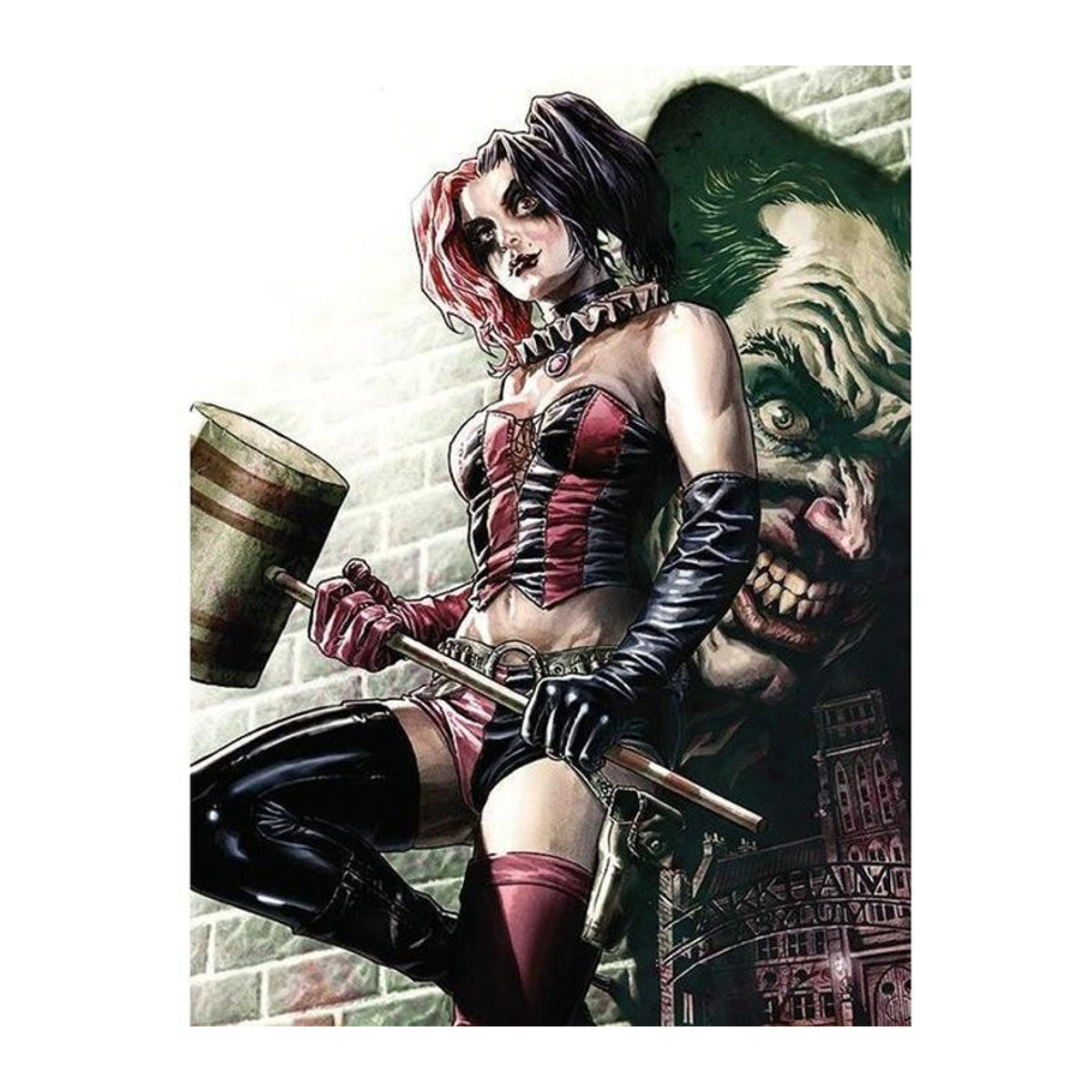 Batman und Harley Quinn Leinwanddruck im Querformat, mehrfarbig, 40 x 40 cm - Bild 1
