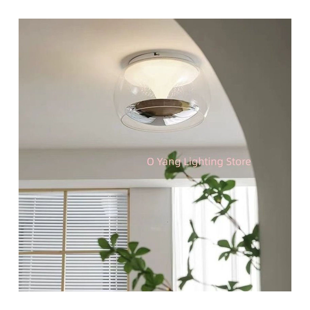 Bauhaus LED-Deckenleuchte aus Glas im Retro-Design, kreisförmige Innenbeleuchtung, Durchmesser: 42 cm - Bild 1