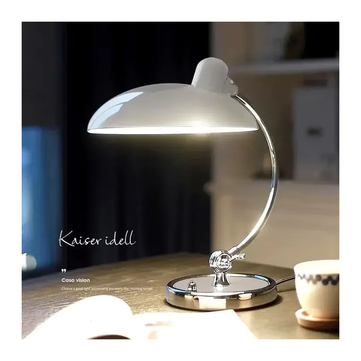 Bauhaus Moderne Tischlampe aus Metall in Rot für Wohnzimmer Schlafzimmer und Arbeitszimmer - Bild 3
