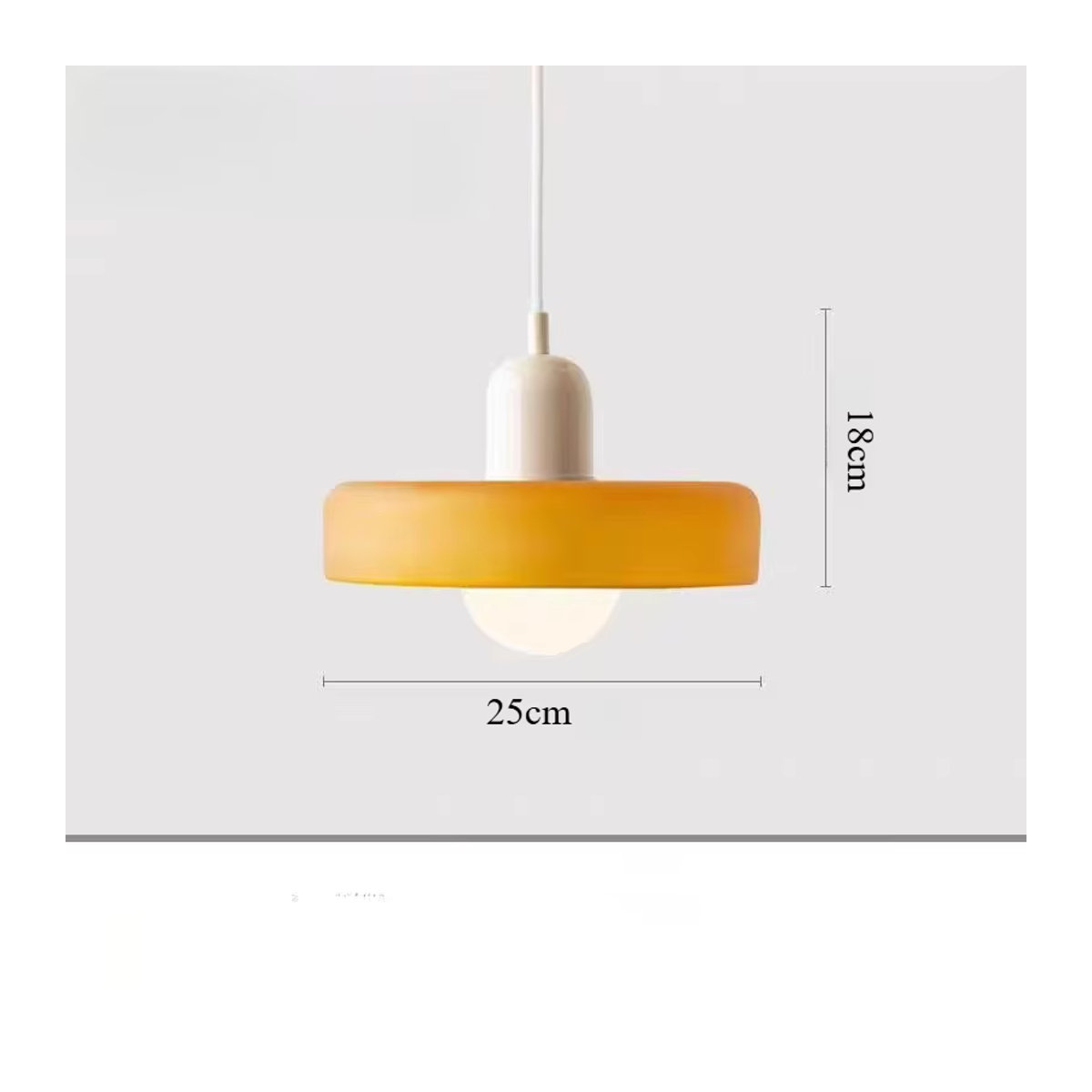 Bauhaus Pendelleuchte Macaron aus Glas in Gelb für Wohnzimmer und Esszimmer - Bild 3