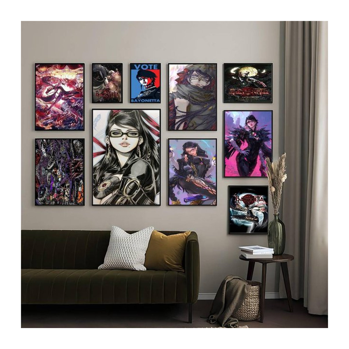 Bayonetta Vintage-Poster als Retro-Kraftpapier-Aufkleber für deine DIY-Raumdekoration, mehrfarbig, rechteckig - Bild 1