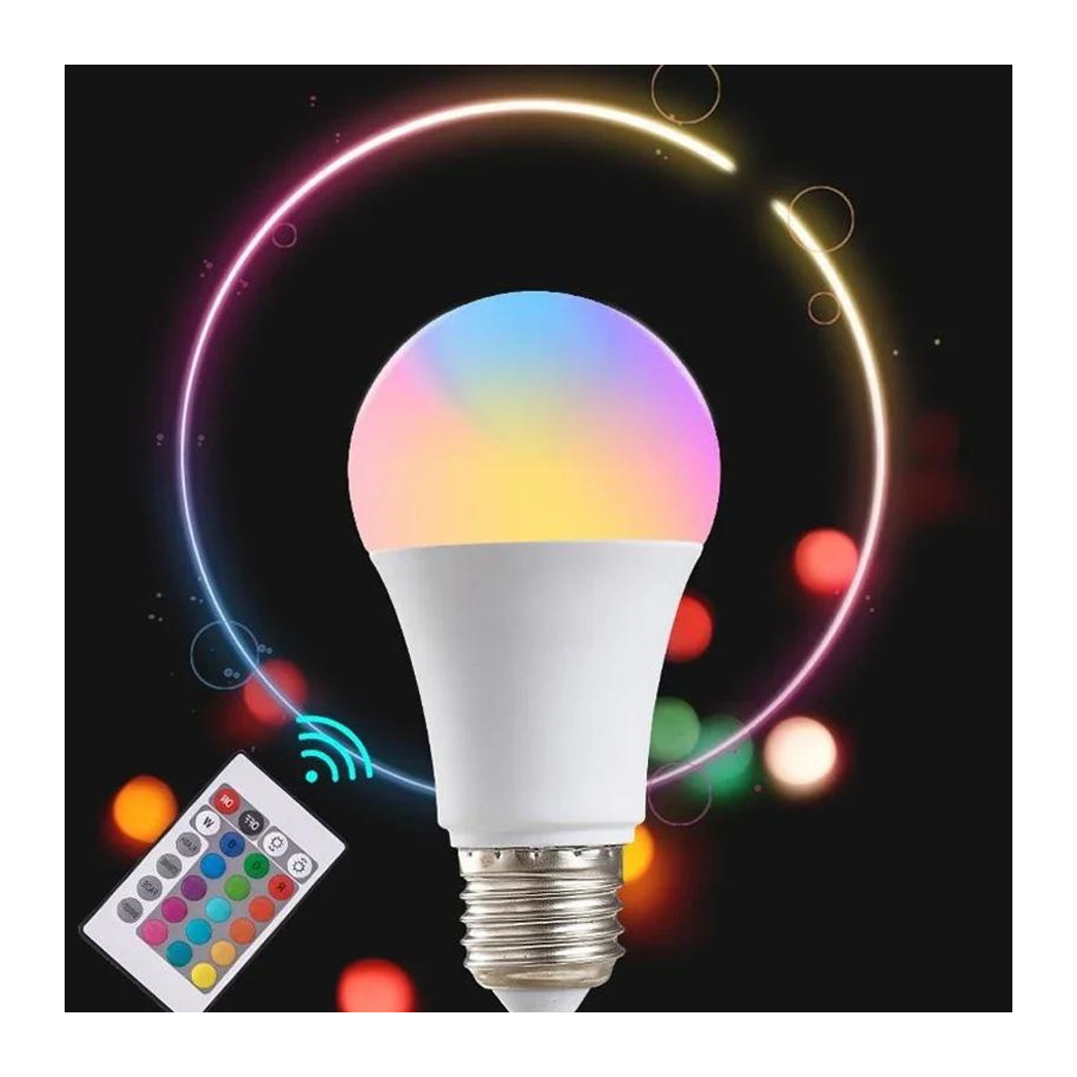 BC Electrical Appliances RGB LED Glühbirne E27 mit Fernbedienung und Smart Life App steuerbar, dimmbar, bunt - Bild 3