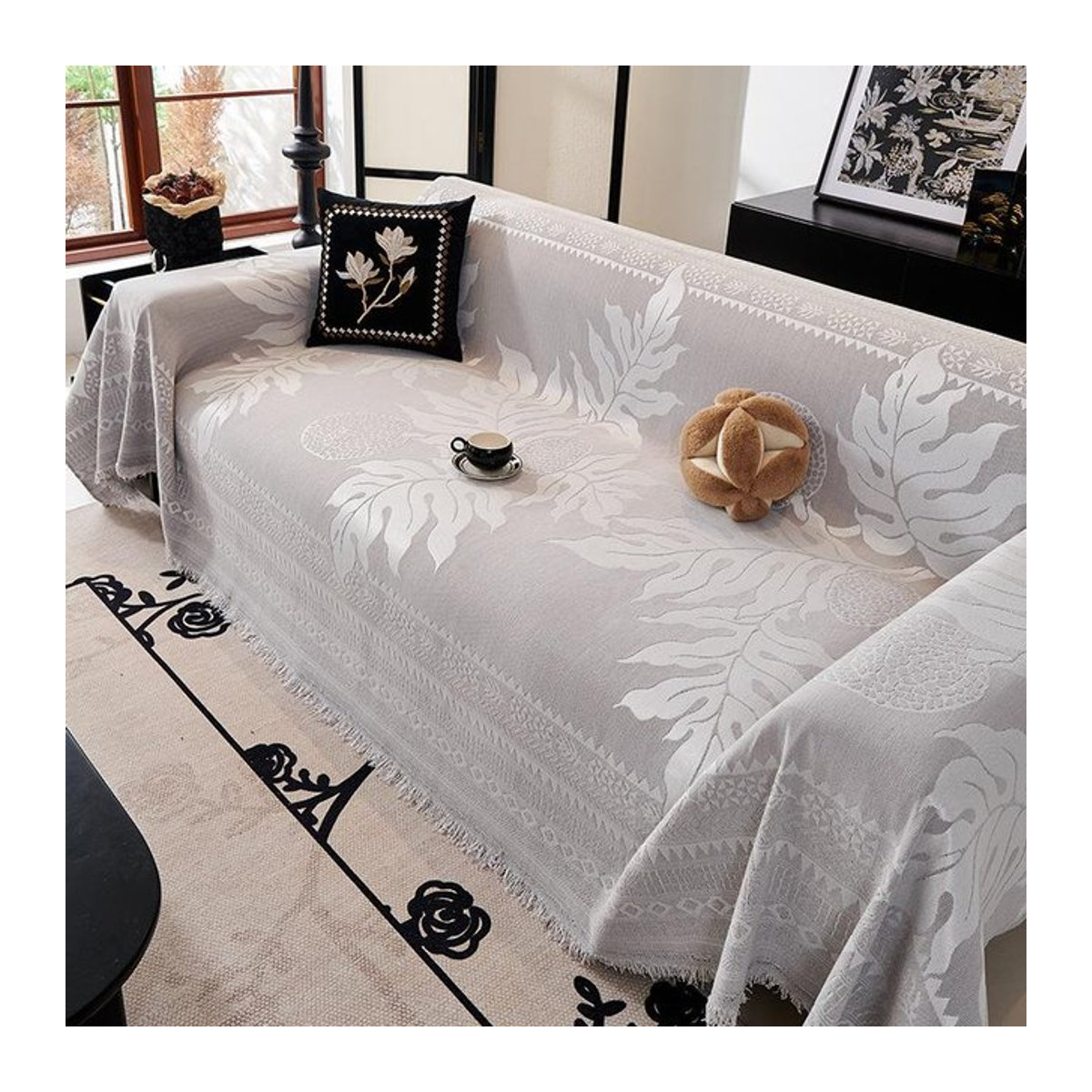 BC-Warm Home Chenille Sofaüberwurf in Grau, All-Inclusive Staubschutz für alle Jahreszeiten, B/T: 180 x 130 cm - Bild 1