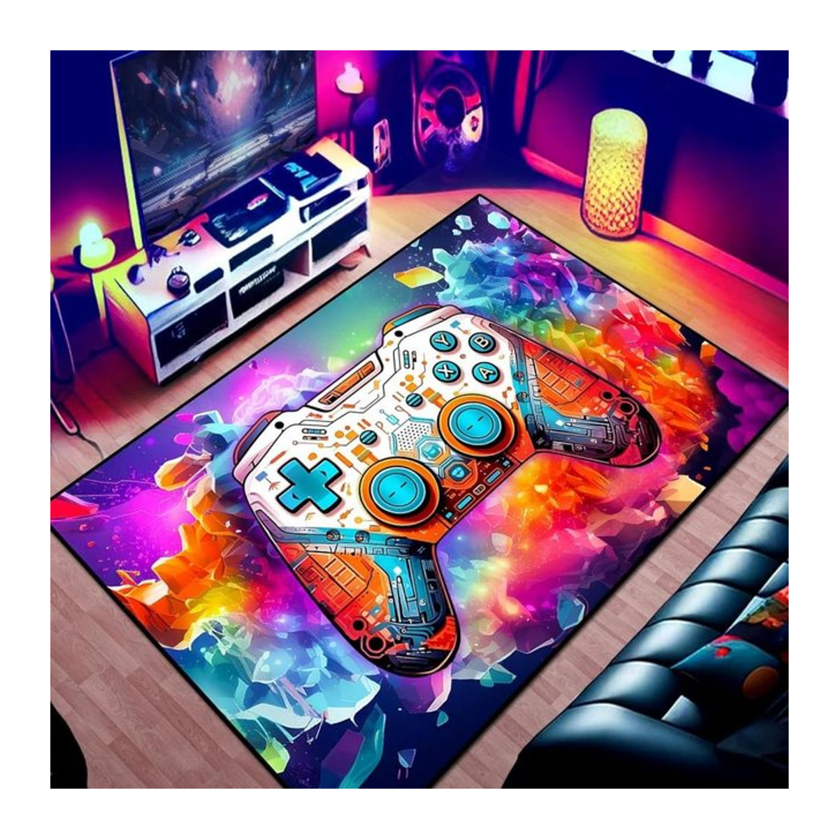 BC-Warm Home Gaming-Teppich mit 3D-Gamepad-Design für das Spielzimmer, mehrfarbig, B/B: 80 x 120 cm - Bild 1